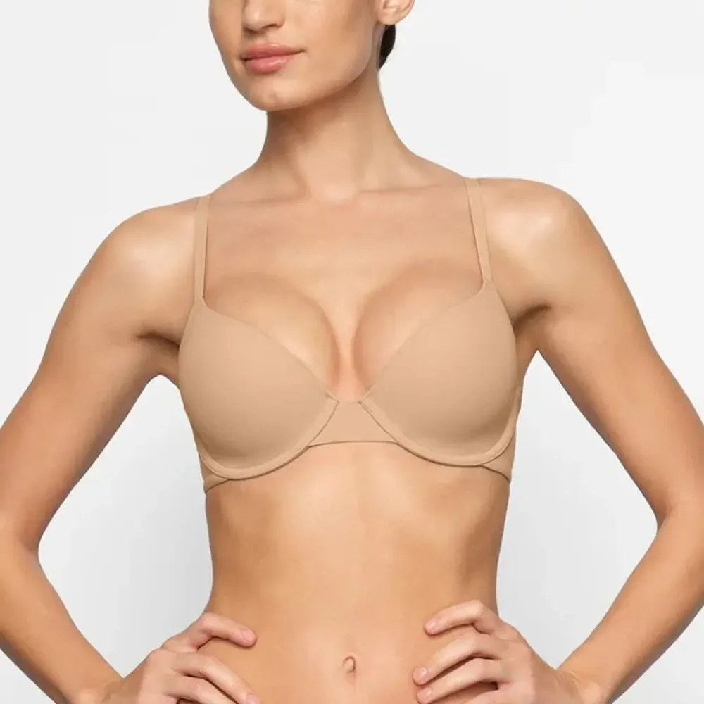 SKIMS Fits Everybody T-Shirt Bra Ochre Brown Size 38D - Picture 2 of 11
